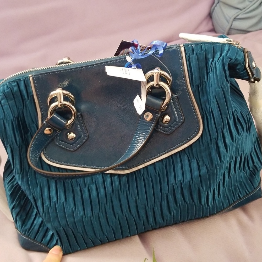 Coach Vtg Ashley Satchel brand NWT Ocean Turquoise - Picture 4 of 7
